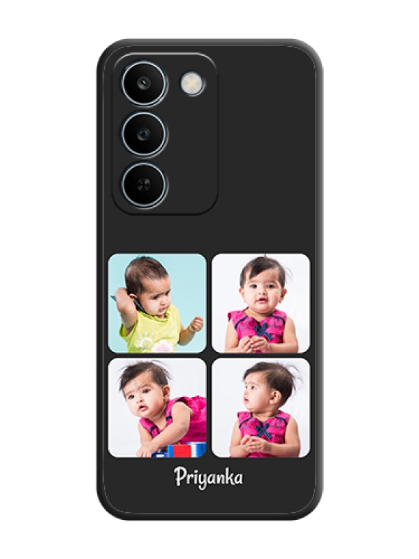 Custom Floral Art with 6 Image Holder on Photo On Space Black Custom Soft Matte Mobile Back Cover - Realme C83 5G