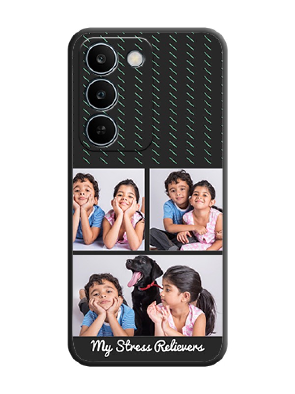 Custom Cross Dotted Pattern with 2 Image Holder On Space Black Custom Soft Matte Mobile Back Cover - Realme C83 5G
