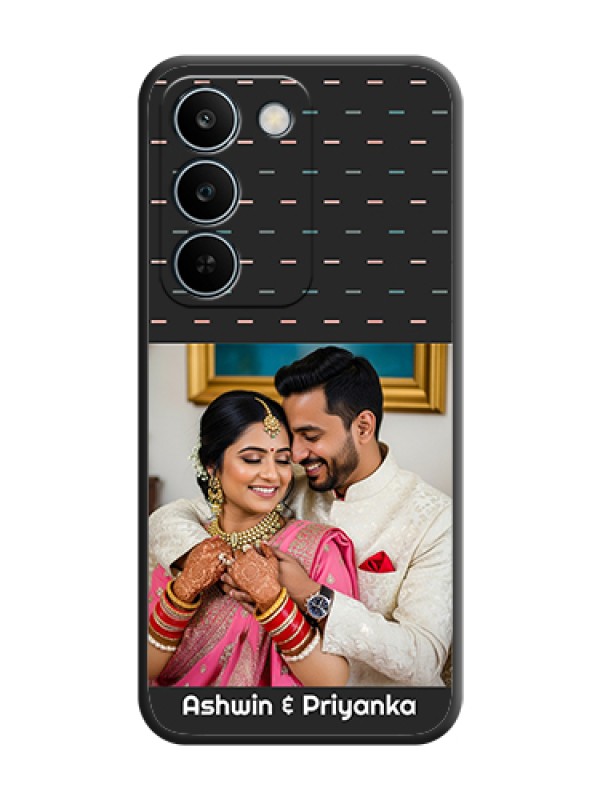 Custom Line Pattern Design with Text On Space Black Custom Soft Matte Mobile Back Cover - Realme C83 5G