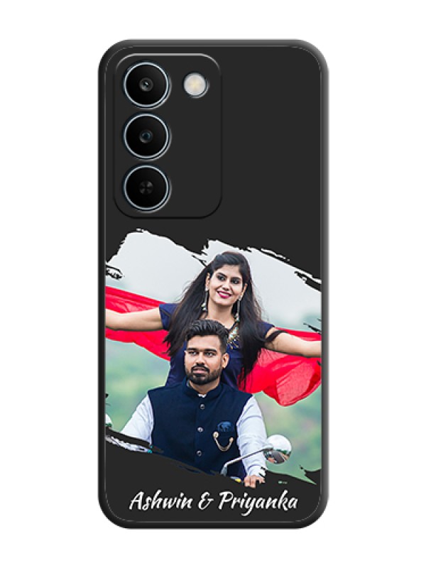 Custom Grunge Brush Strokes on Photo On Space Black Custom Soft Matte Mobile Back Cover - Realme C83 5G