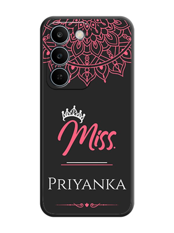 Custom Mrs Name with Floral Design On Space Black Custom Soft Matte Mobile Back Cover - Realme C83 5G