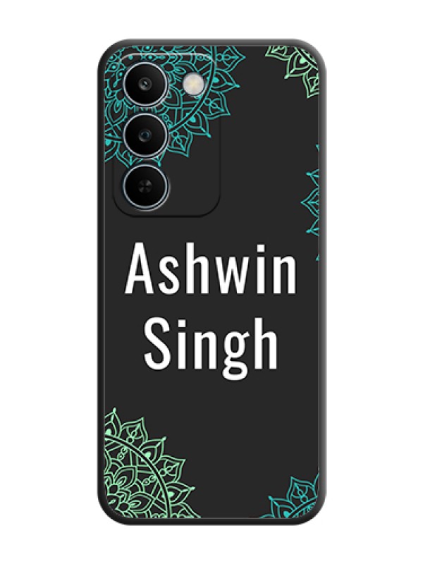 Custom Your Name with Floral Design On Space Black Custom Soft Matte Mobile Back Cover - Realme C83 5G