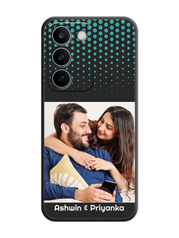 Custom Faded Dots with Grunge Photo Frame and Text On Space Black Custom Soft Matte Mobile Back Cover - Realme C83 5G