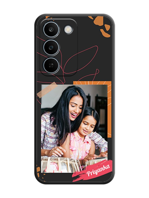 Custom Orange Photo Frame On Space Black Custom Soft Matte Mobile Back Cover - Realme C83 5G