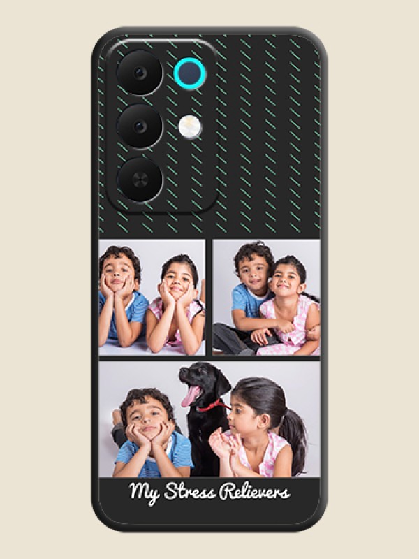Custom Cross Dotted Pattern with 2 Image Holder On Space Black Custom Soft Matte Mobile Back Cover - Realme C85 5G