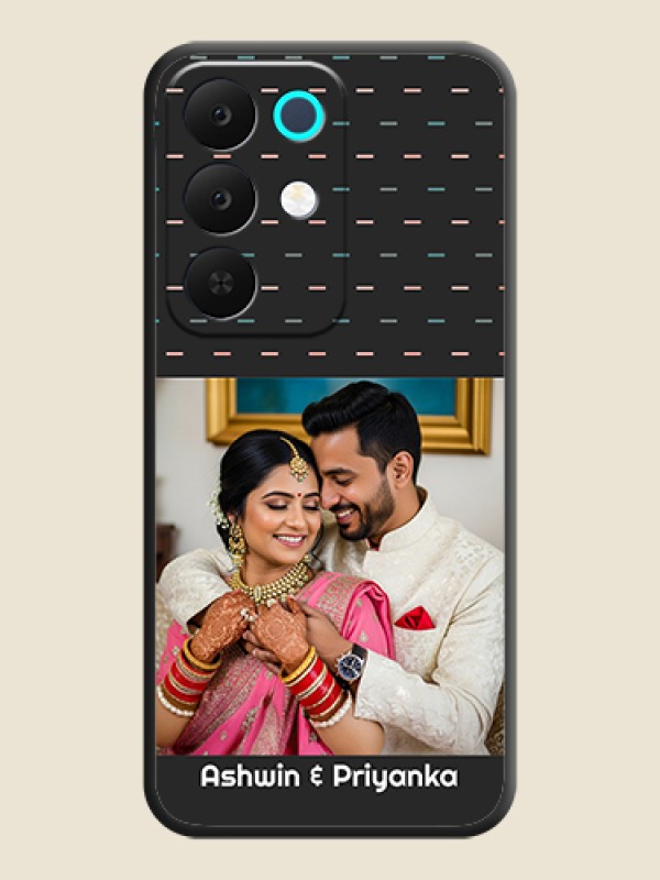 Custom Line Pattern Design with Text On Space Black Custom Soft Matte Mobile Back Cover - Realme C85 5G