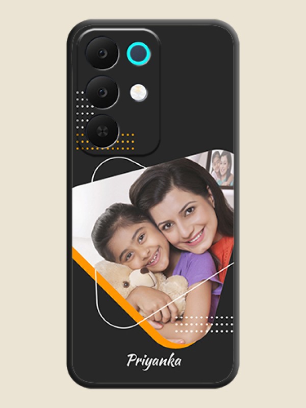 Custom Yellow Triangle on Photo On Space Black Custom Soft Matte Mobile Back Cover - Realme C85 5G