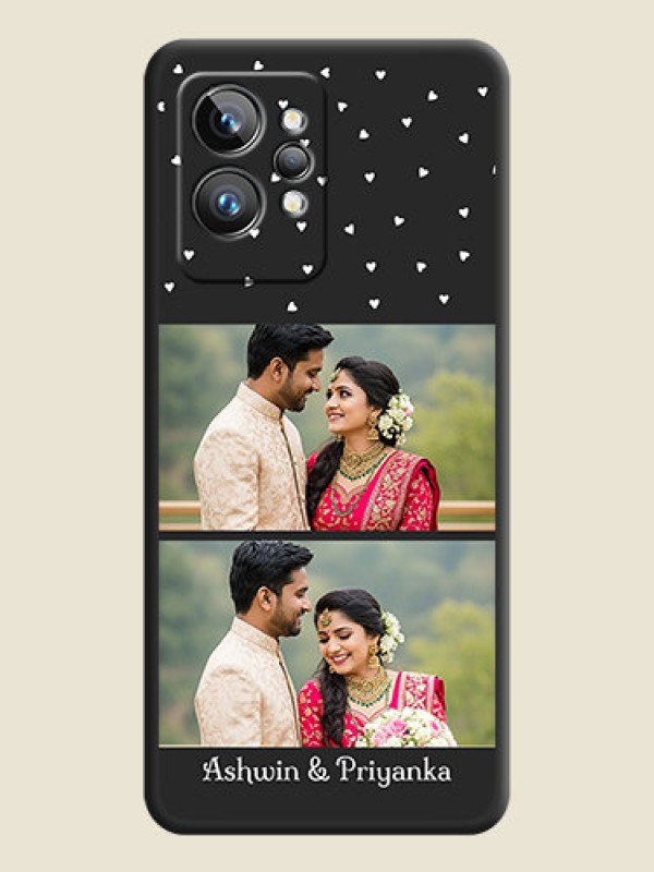 Custom Miniature Love Symbols with Name on Space Black Custom Soft Matte Back Cover - Realme GT 2 Pro 5G