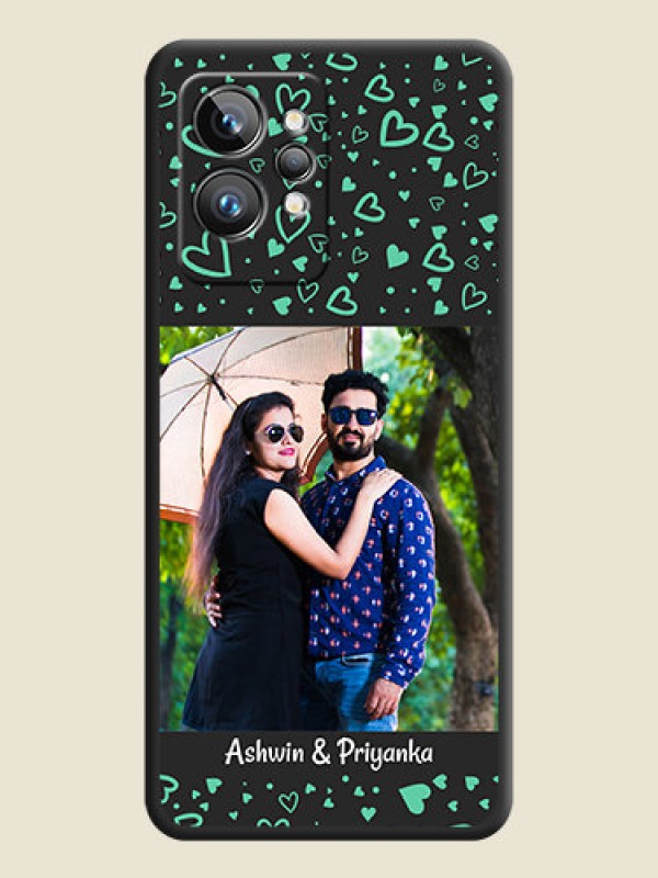 Custom Sea Green Indefinite Love Pattern on Photo on Space Black Soft Matte Mobile Cover - Realme GT 2 Pro 5G