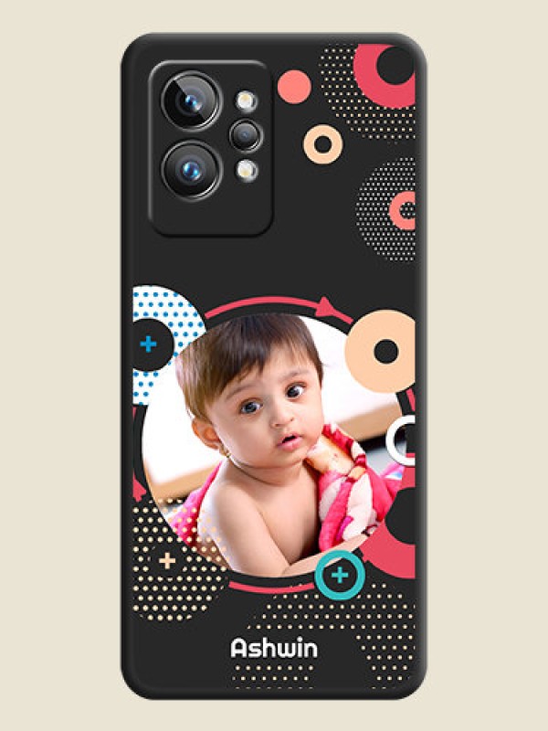 Custom Multicoloured Round Image on Personalised Space Black Soft Matte Cases - Realme GT 2 Pro 5G