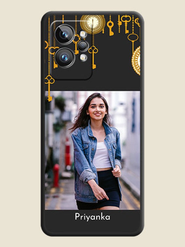 Custom Decorative Design with Text on Space Black Custom Soft Matte Back Cover - Realme GT 2 Pro 5G