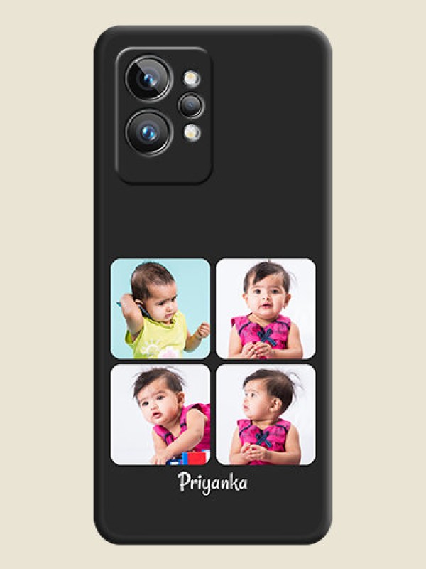 Custom Floral Art with 6 Image Holder on Photo on Space Black Soft Matte Mobile Case - Realme GT 2 Pro 5G