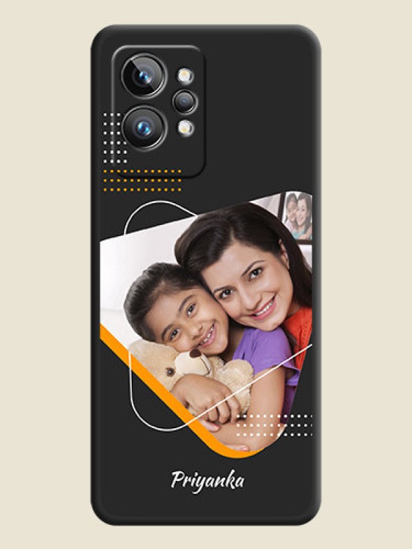 Custom Yellow Triangle on Photo on Space Black Soft Matte Phone Cover - Realme GT 2 Pro 5G