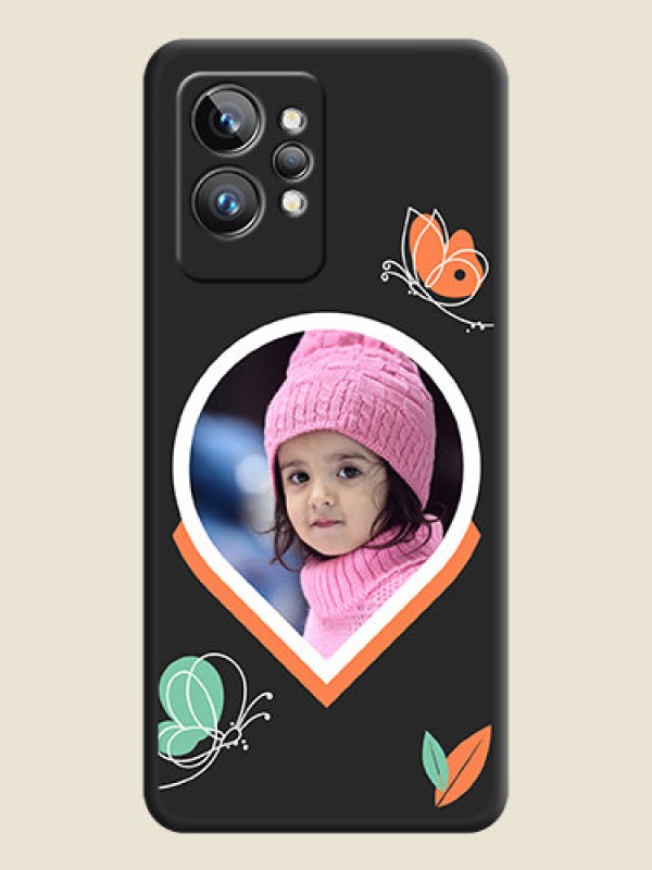 Custom Upload Pic With Simple Butterly Design On Space Black Personalized Soft Matte Phone Covers -Realme Gt 2 Pro 5G