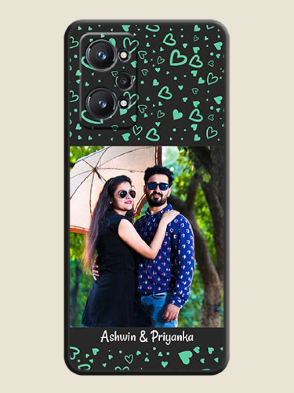 Custom Sea Green Indefinite Love Pattern on Photo on Space Black Soft Matte Mobile Cover - Realme GT 2