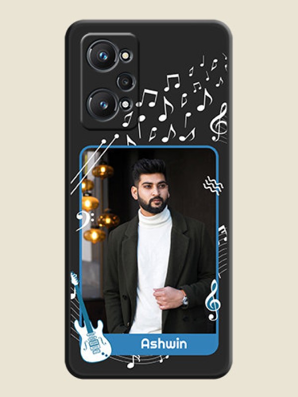 Custom Musical Theme Design with Text on Photo on Space Black Soft Matte Mobile Case - Realme GT 2