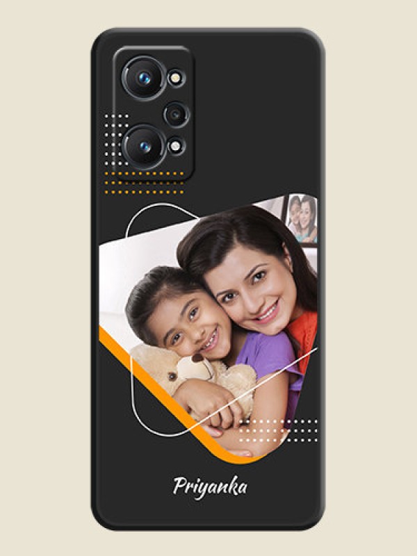 Custom Yellow Triangle on Photo on Space Black Soft Matte Phone Cover - Realme GT 2