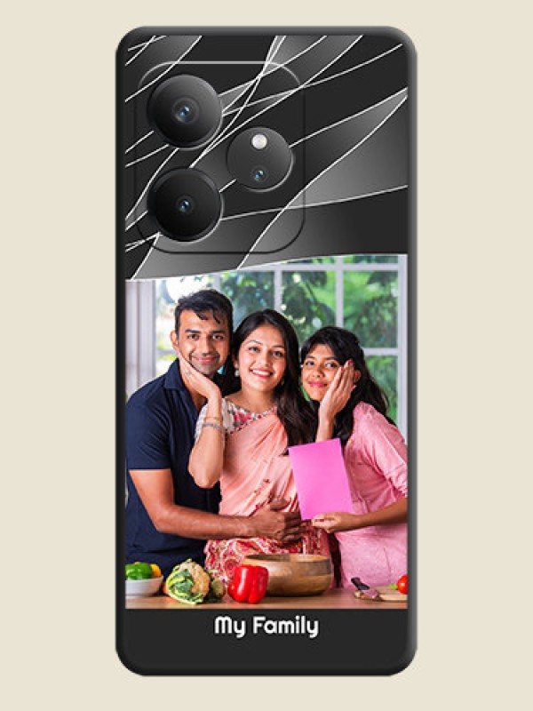 Custom Mixed Wave Lines on Photo On Space Black Custom Soft Matte Mobile Back Cover - Realme GT 6