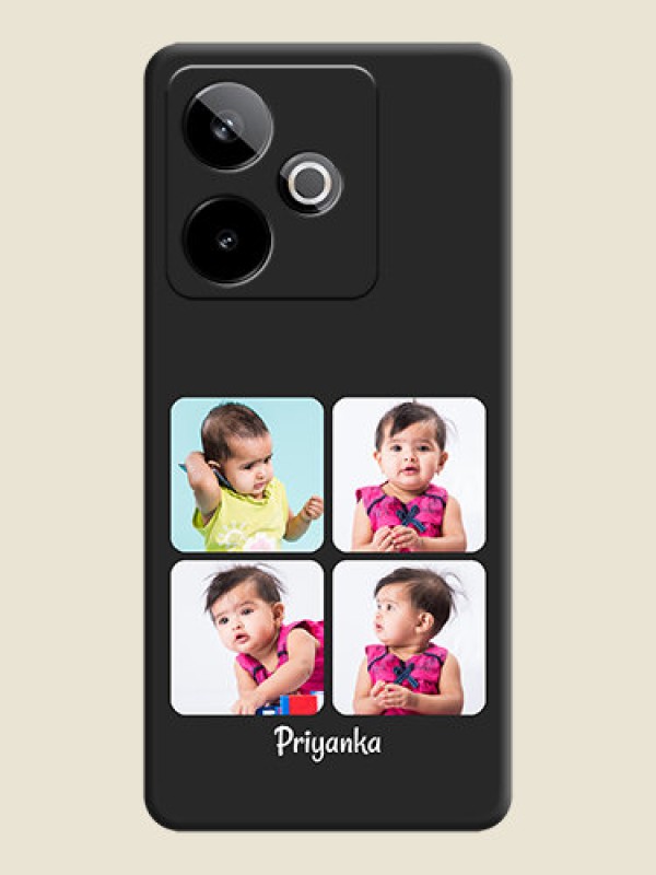 Custom Floral Art with 6 Image Holder on Photo On Space Black Custom Soft Matte Mobile Back Cover - Realme GT 7 5G