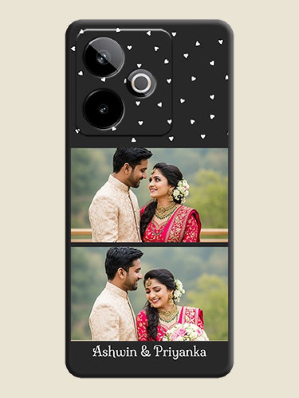 Custom Miniature Love Symbols with Name On Space Black Custom Soft Matte Mobile Back Cover - Realme GT 7T 5G