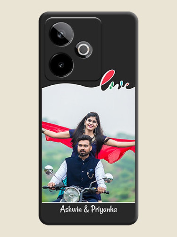 Custom Fall in Love Pattern with Picture on Photo On Space Black Custom Soft Matte Mobile Back Cover - Realme GT 7T 5G