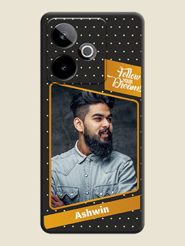Custom Follow Your Dreams with White Dots On Space Black Custom Soft Matte Mobile Back Cover - Realme GT 7T 5G