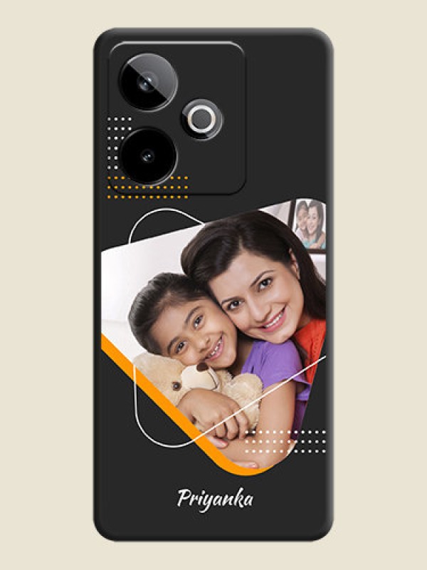 Custom Yellow Triangle on Photo On Space Black Custom Soft Matte Mobile Back Cover - Realme GT 7T 5G