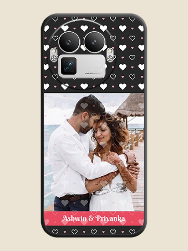 Custom White Color Love Symbols with Text Design on Photo On Space Black Custom Soft Matte Mobile Back Cover - Realme GT 8 Pro