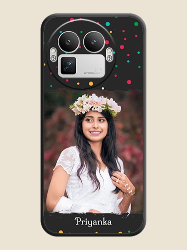 Custom Multicolor Dotted Pattern with Text On Space Black Custom Soft Matte Mobile Back Cover - Realme GT 8 Pro