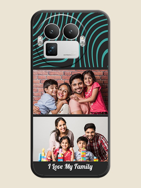 Custom Wave Pattern with 2 Image Holder On Space Black Custom Soft Matte Mobile Back Cover - Realme GT 8 Pro