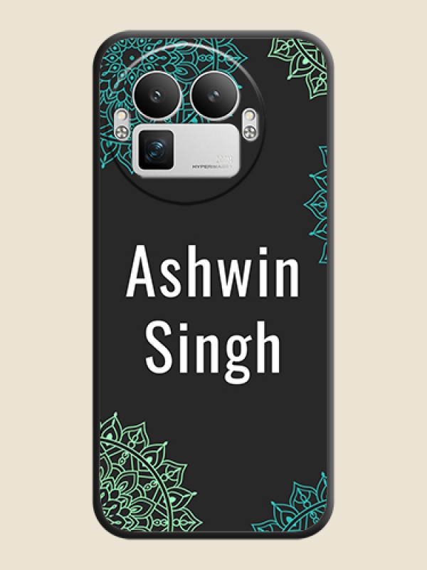 Custom Your Name with Floral Design On Space Black Custom Soft Matte Mobile Back Cover - Realme GT 8 Pro