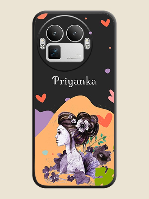 Custom Namecase For Her With Fancy Lady Image On Space Black Custom Soft Matte Mobile Back Cover - Realme GT 8 Pro