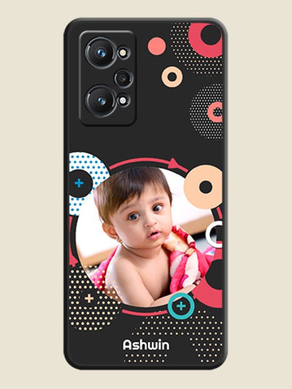 Custom Multicoloured Round Image on Personalised Space Black Soft Matte Cases - Realme GT Neo 2 5G
