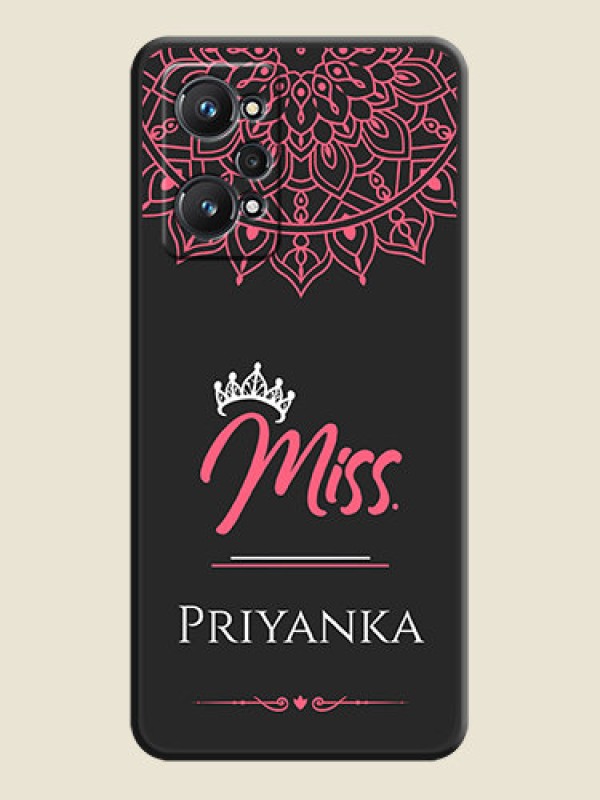 Custom Mrs Name with Floral Design on Space Black Personalized Soft Matte Phone Covers - Realme GT Neo 2 5G