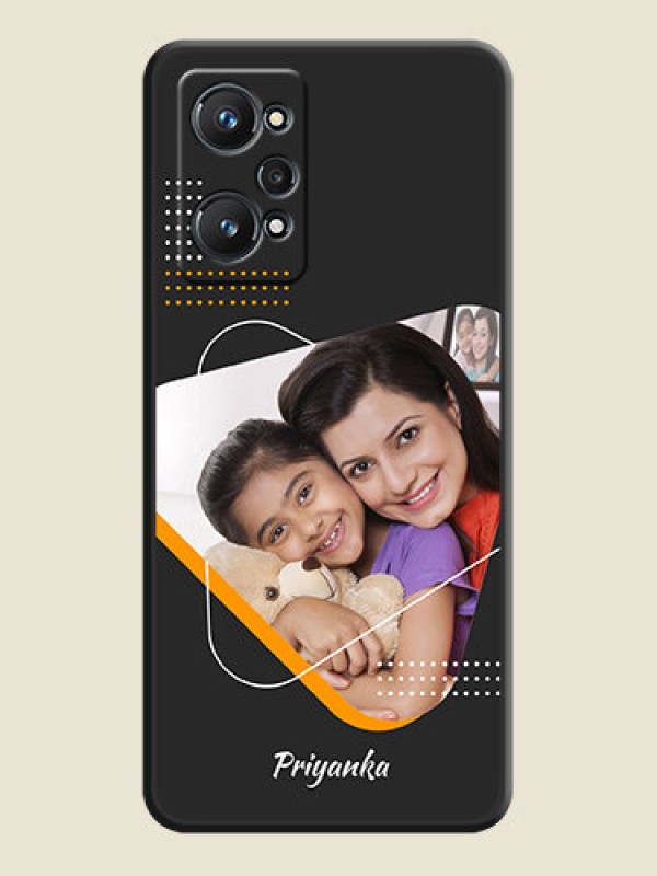 Custom Yellow Triangle on Photo on Space Black Soft Matte Phone Cover - Realme GT Neo 2 5G