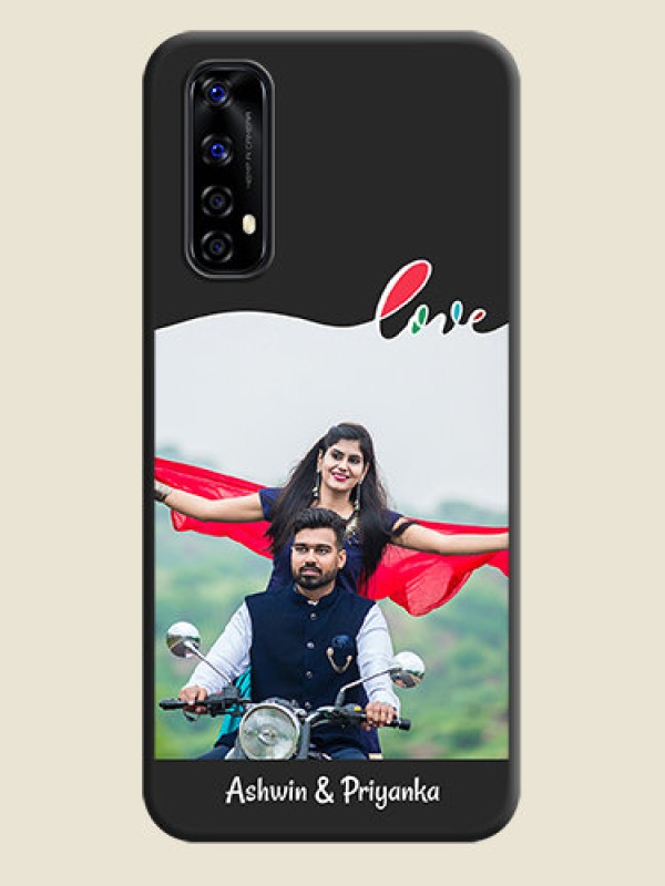 Custom Fall in Love Pattern with Picture on Photo on Space Black Soft Matte Mobile Case - Realme Narzo 20 Pro