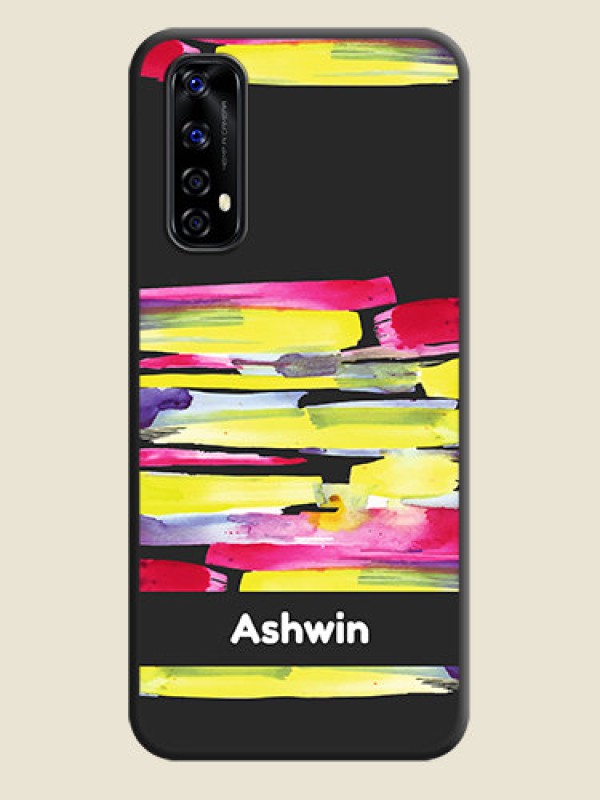 Custom Brush Coloured on Space Black Personalized Soft Matte Phone Covers - Realme Narzo 20 Pro