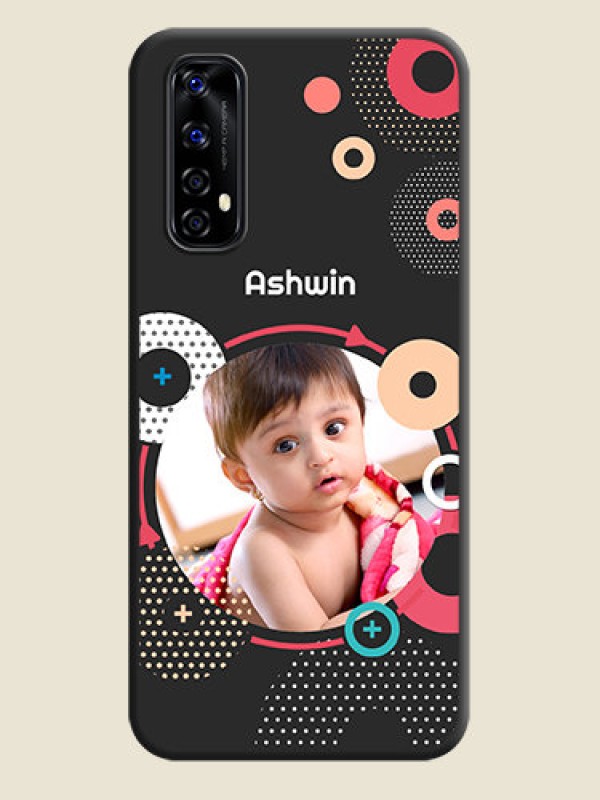 Custom Multicoloured Round Image on Personalised Space Black Soft Matte Cases - Realme Narzo 20 Pro