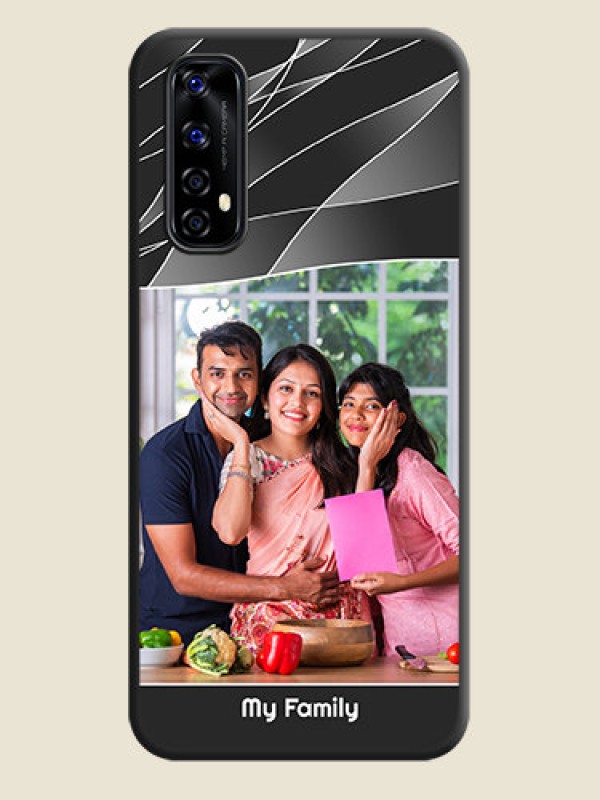 Custom Mixed Wave Lines on Photo on Space Black Soft Matte Mobile Cover - Realme Narzo 20 Pro