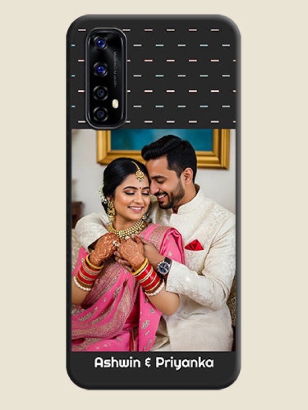 Custom Line Pattern Design with Text on Space Black Custom Soft Matte Phone Back Cover - Realme Narzo 20 Pro