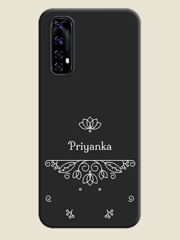 Custom Lotus Garden Custom Text On Space Black Personalized Soft Matte Phone Covers -Realme Narzo 20 Pro