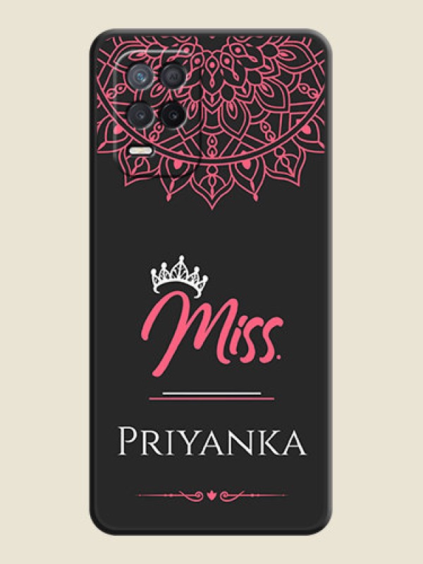 Custom Mrs Name with Floral Design on Space Black Personalized Soft Matte Phone Covers - Narzo 30 5G