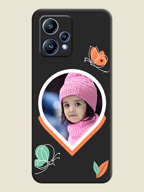 Custom Upload Pic With Simple Butterly Design On Space Black Personalized Soft Matte Phone Covers -Realme Narzo 50 Pro 5G