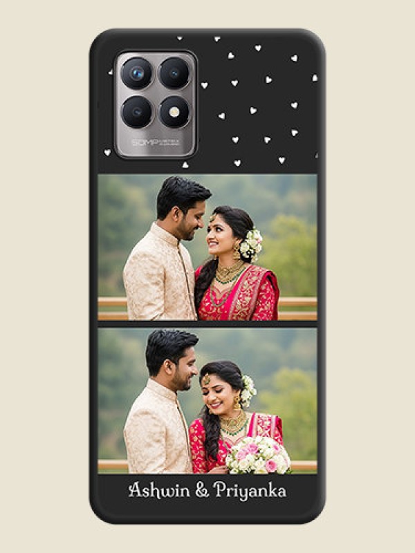 Custom Miniature Love Symbols with Name on Space Black Custom Soft Matte Back Cover - Realme Narzo 50