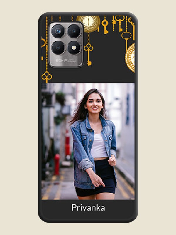 Custom Decorative Design with Text on Space Black Custom Soft Matte Back Cover - Realme Narzo 50