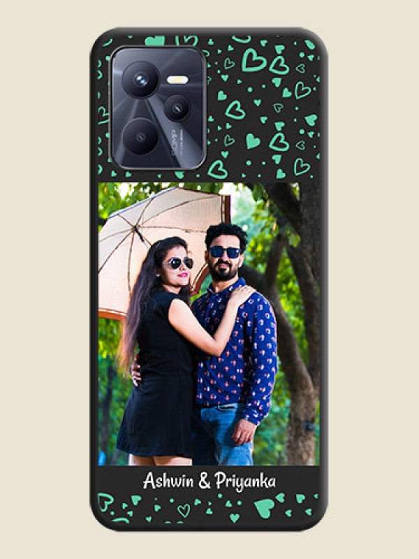 Custom Sea Green Indefinite Love Pattern on Photo on Space Black Soft Matte Mobile Cover - Realme Narzo 50A Prime