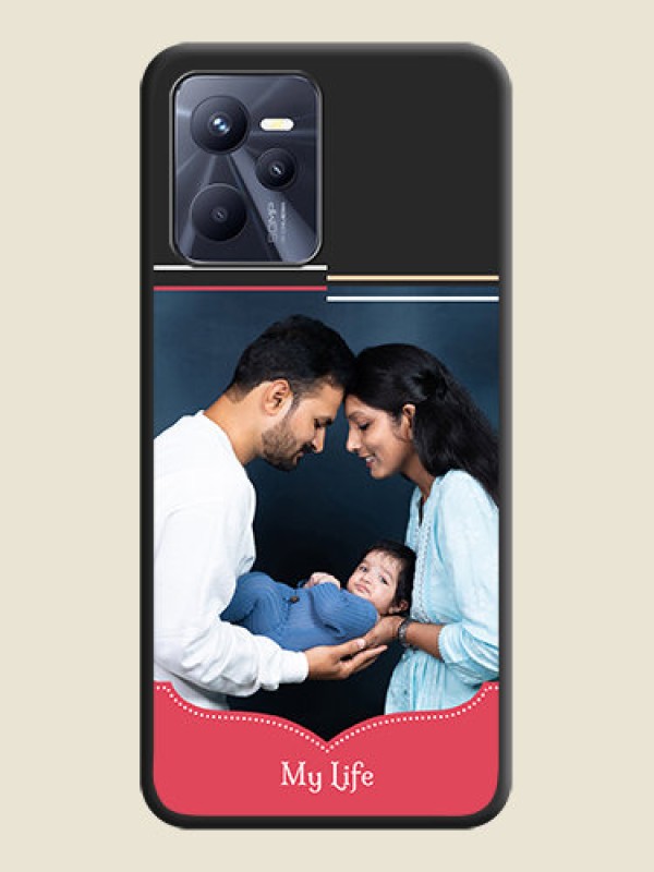 Custom Classic Plain Design with Name on Photo on Space Black Soft Matte Phone Cover - Realme Narzo 50A Prime