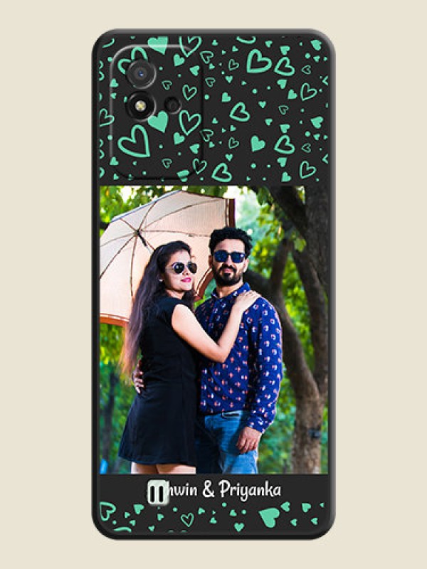 Custom Sea Green Indefinite Love Pattern on Photo on Space Black Soft Matte Mobile Cover - Realme Narzo 50i