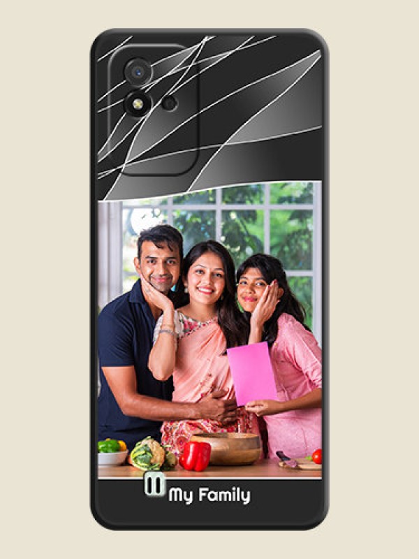 Custom Mixed Wave Lines on Photo on Space Black Soft Matte Mobile Cover - Realme Narzo 50i