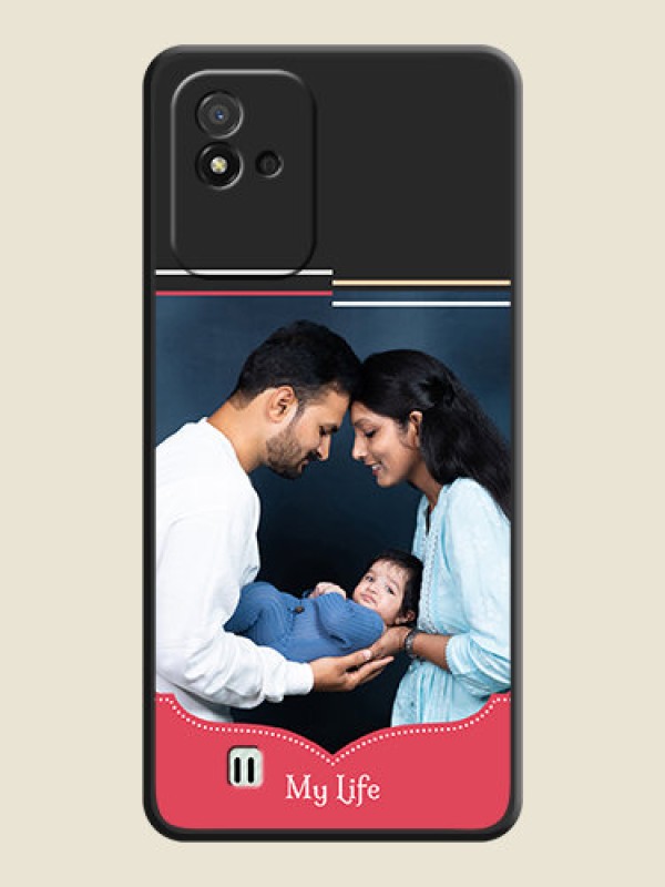 Custom Classic Plain Design with Name on Photo on Space Black Soft Matte Phone Cover - Realme Narzo 50i